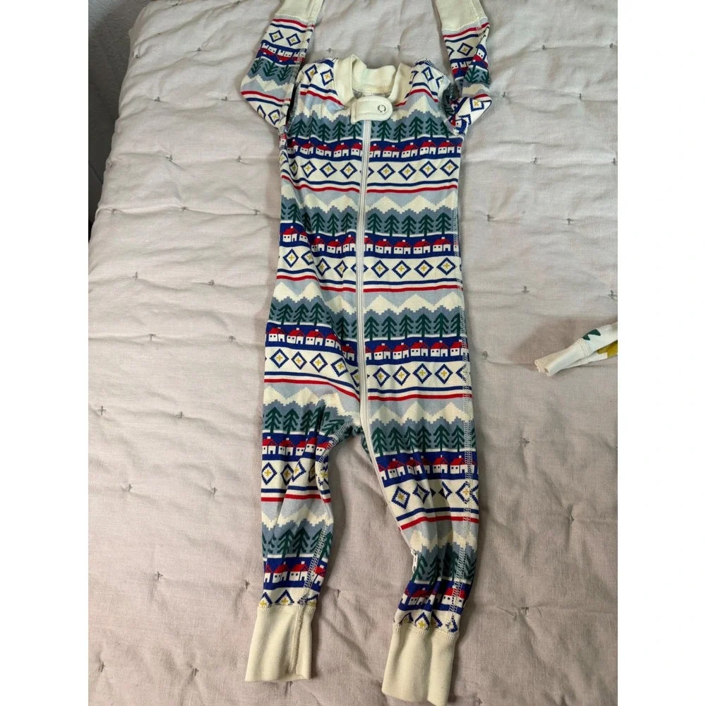 2PC Set Hanna Andersson Organic Cotton Holiday One‎ Piece Sleeper 18-24M Toddler